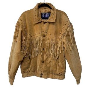 Beyond Leather Fringe Bomber Jacket
